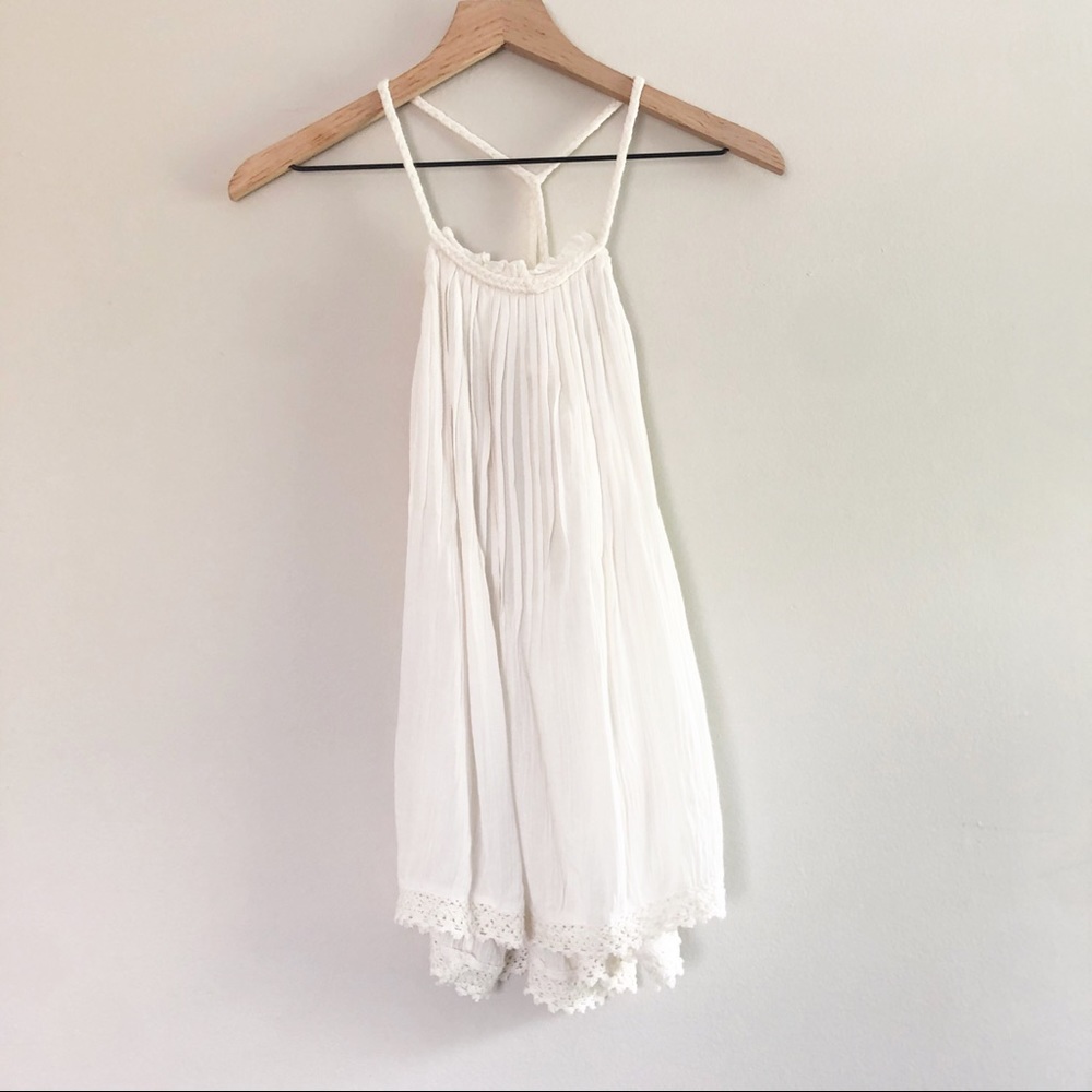 Altar’d State Flowy Racerback Tank Lace Trim Sz M